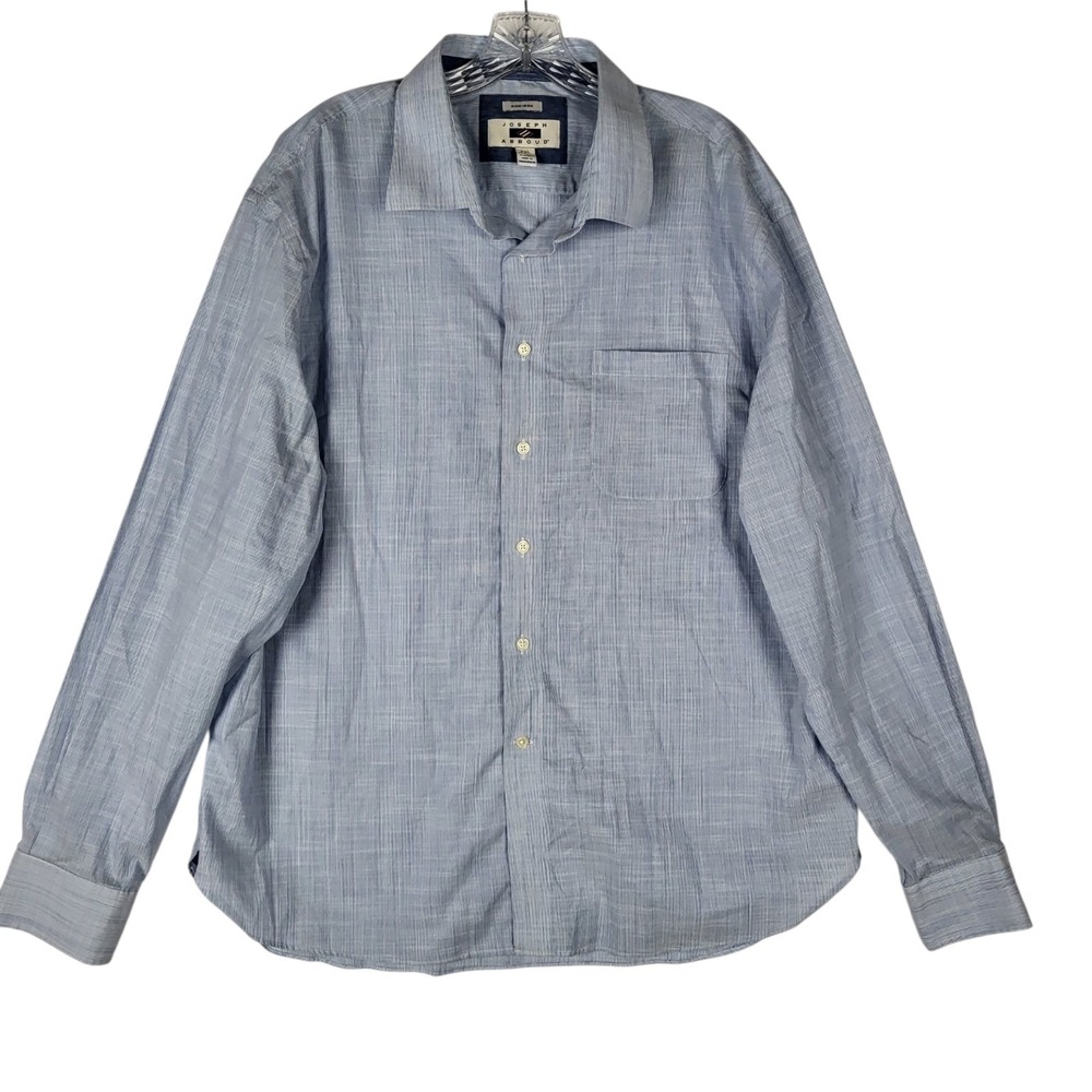 Joseph Abboud No Iron Shirt Men's 2XL blue Micro‎ Striped Button Up Career
